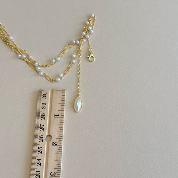 Gold Body Chain with Pearl Accents N1485 - Picture 4 of 4